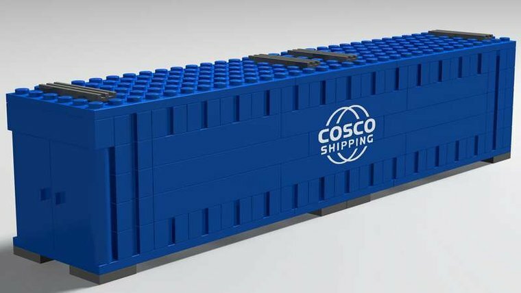 Custom Sticker - Container Cosco Shipping 40ft (wit)