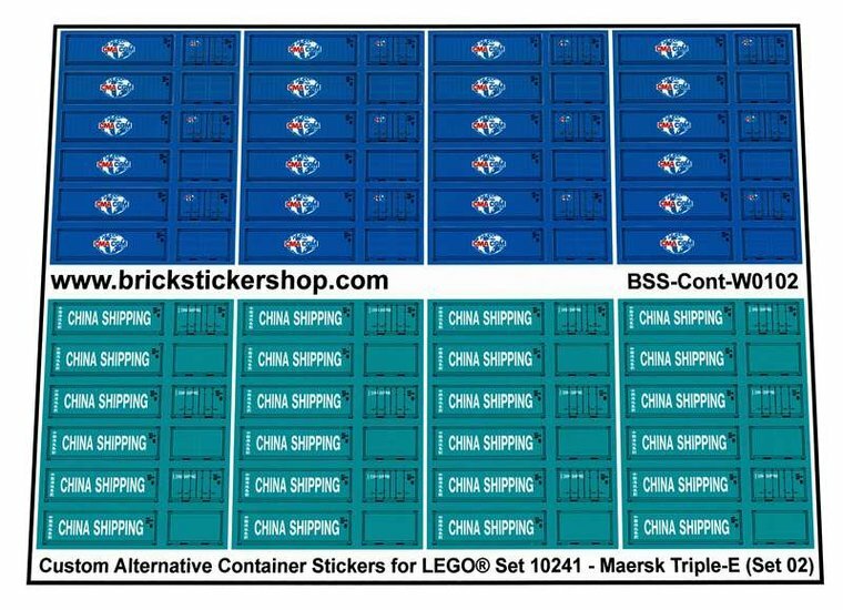 Custom Sticker - Container Sheet 02 for Maersk Line Triple-E