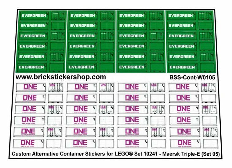 Custom Sticker - Container Sheet 05 for Maersk Line Triple-E