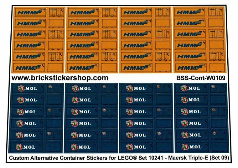 Custom Sticker - Container Sheet 09 for Maersk Line Triple-E