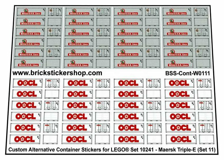 Custom Sticker - Container Sheet 11 for Maersk Line Triple-E