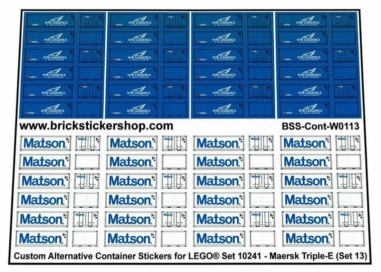 Custom Sticker - Container Sheet 13 for Maersk Line Triple-E