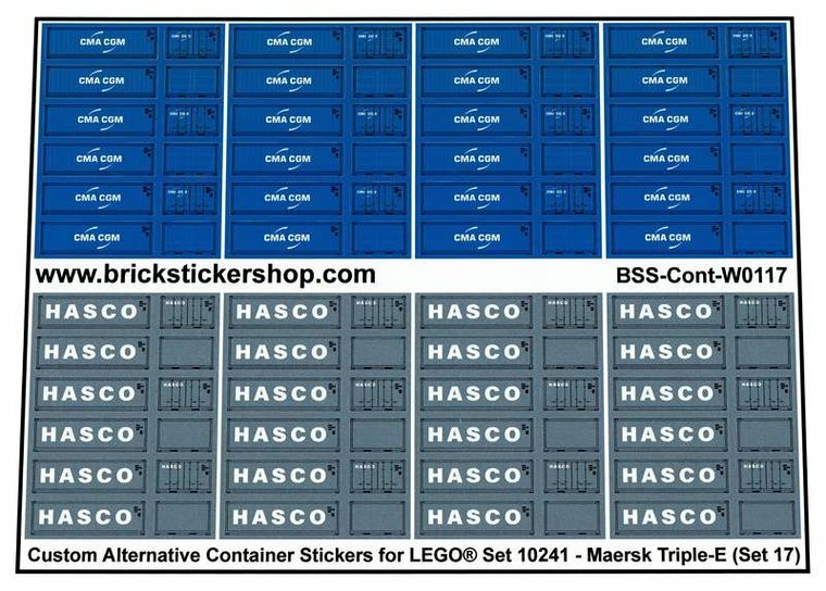 Custom Sticker - Container Sheet 17 for Maersk Line Triple-E