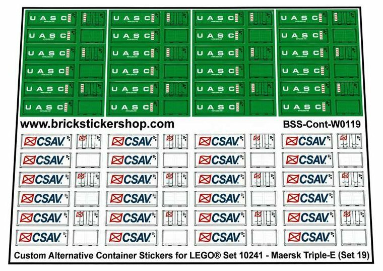 Custom Sticker - Container Sheet 19 for Maersk Line Triple-E