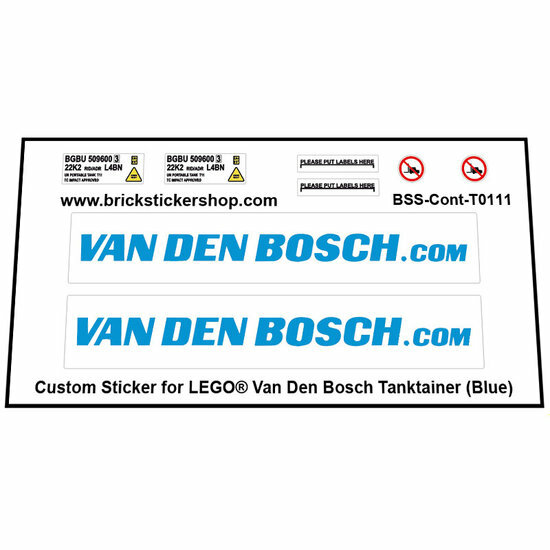 Custom Sticker - Tanktainer Van den Bosch (Blauw)