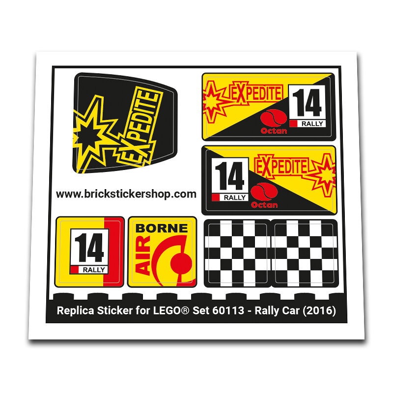 Replica Sticker voor Set 60113 - Rally Car