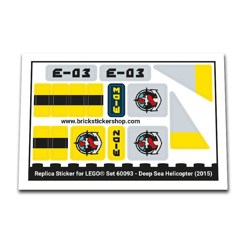 Replica Sticker voor Set 60093 - Deep Sea Helicopter