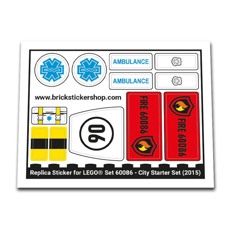 Replica Sticker voor Set 60086 - City Starter Set