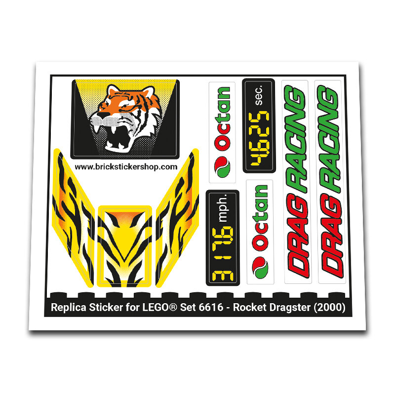 Replica Sticker voor Set 6616 - Rocket Dragster