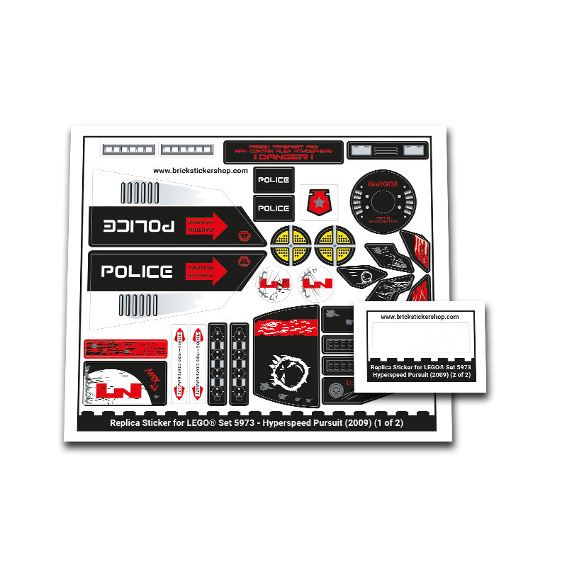 Replica Sticker voor Set 5973 - Hyperspeed Pursuit