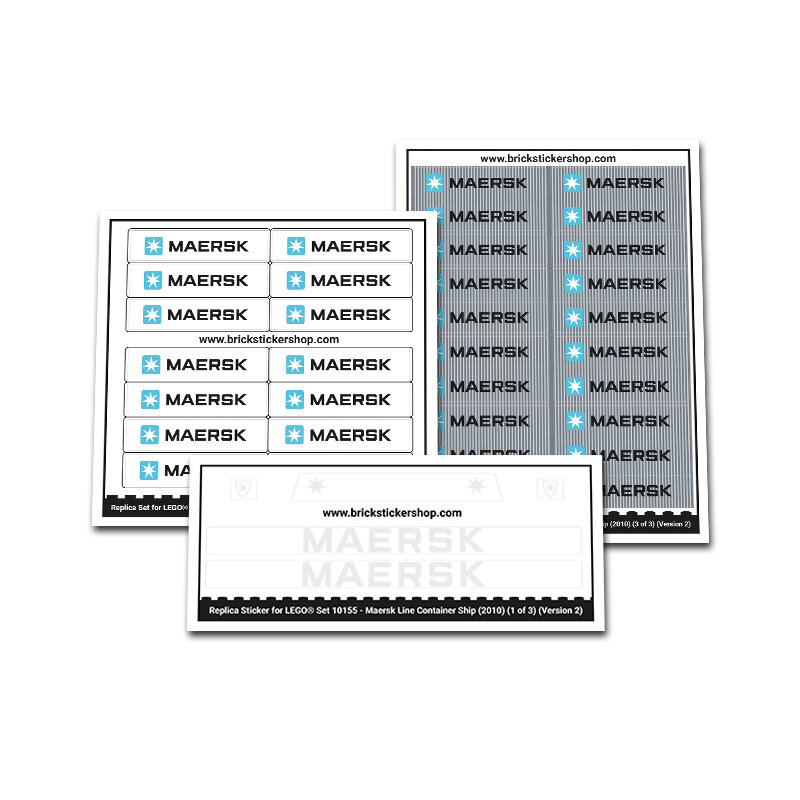 Replacement Sticker for Set 10155 - Maersk Container Ship 2010 Edition (White Letters)