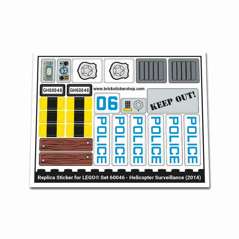 Replacement Sticker for Set 60046 - Helicopter Surveillance