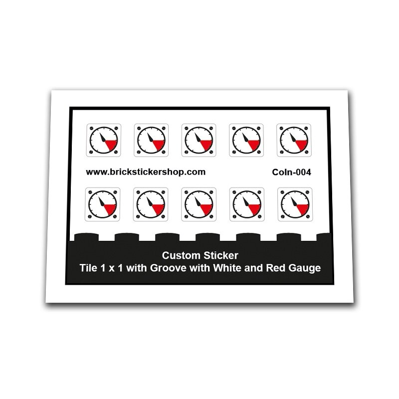 Custom Sticker - Tile 1 x 1 with Groove with White and Red Gauge