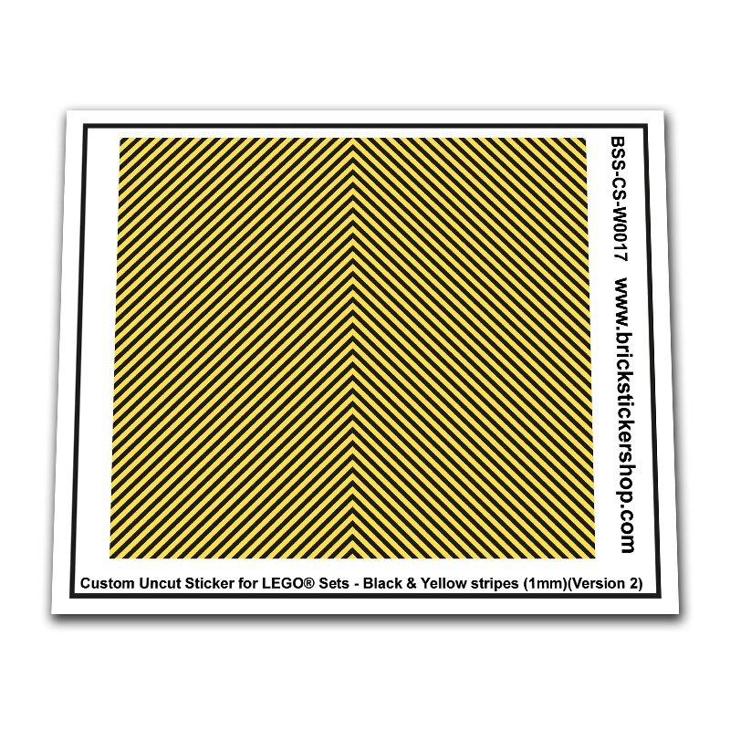 Custom Sticker - Black &amp; Yellow Stripes (1mm)(V2)