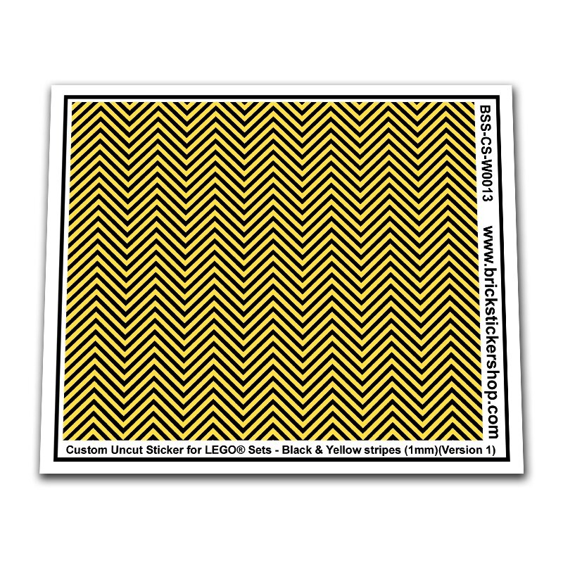 Custom Sticker - Black &amp; Yellow Stripes (1mm)