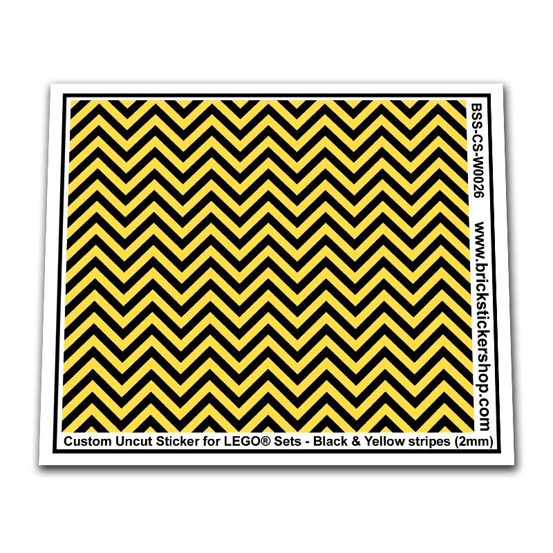 Custom Sticker - Black &amp; Yellow Stripes (2mm)