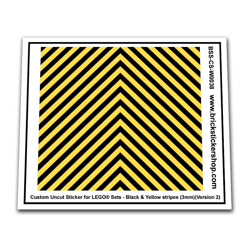 Custom Sticker - Black &amp; Yellow Stripes (3mm) (V2)