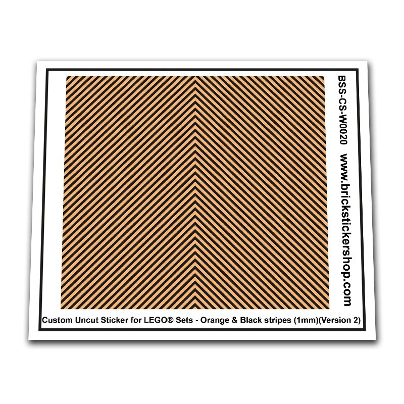 Custom Sticker - Orange &amp; Black Stripes (1mm)(V2)