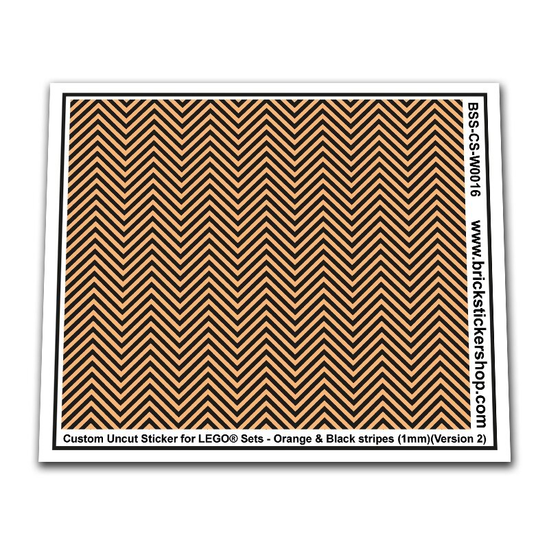 Custom Sticker - Orange &amp; Black Stripes (1mm)