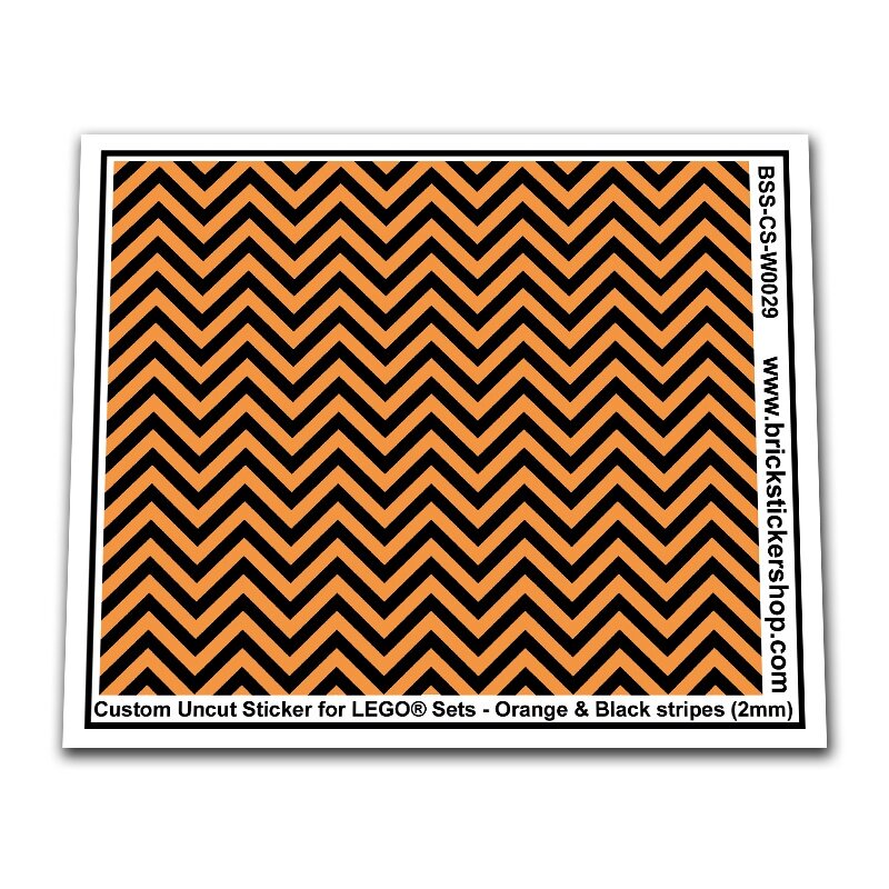 Custom Sticker - Orange &amp; Black Stripes (2mm)