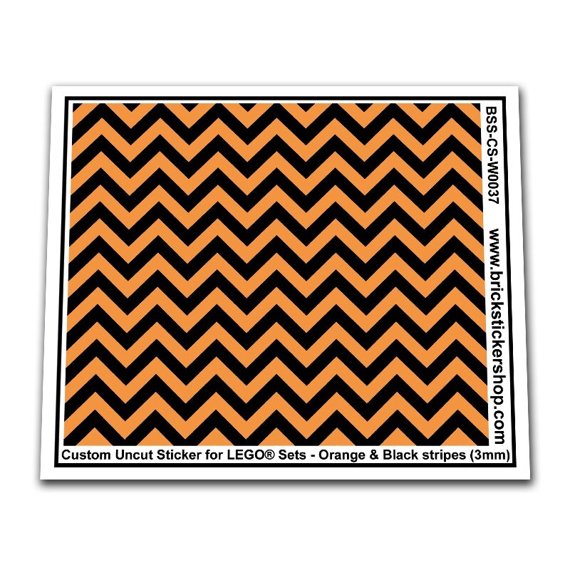 Custom Sticker - Orange &amp; Black Stripes (3mm)