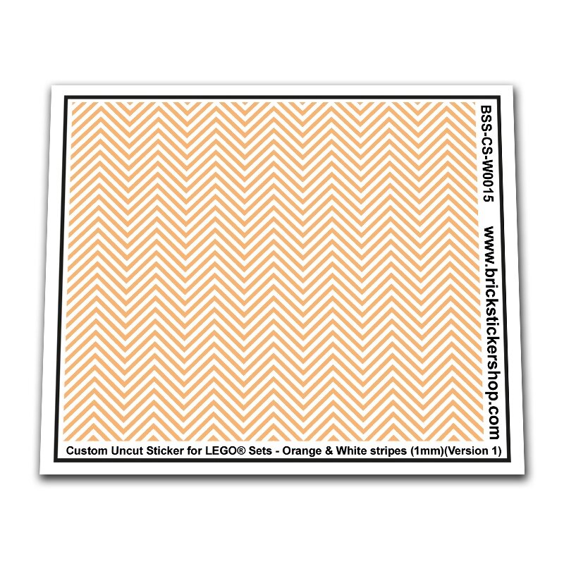 Custom Sticker - Orange &amp; White Stripes (1mm)