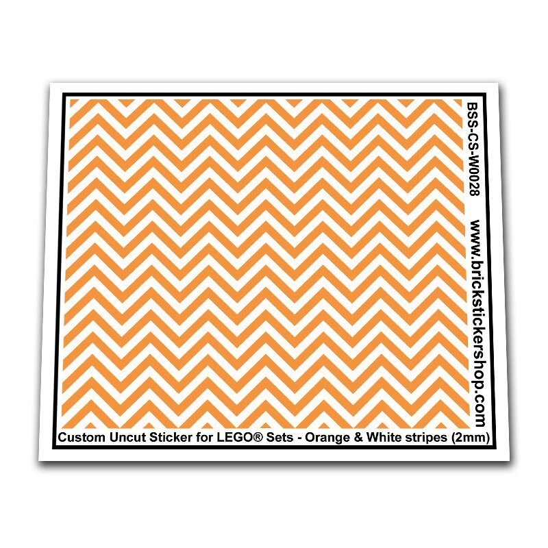 Custom Sticker - Orange &amp; White Stripes (2mm)