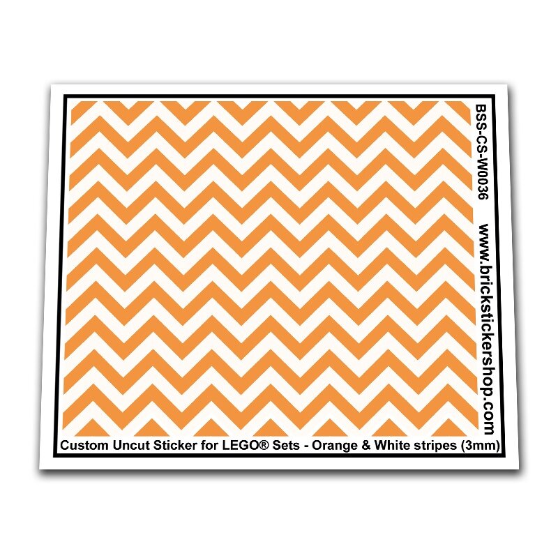 Custom Sticker - Orange &amp; White Stripes (3mm)