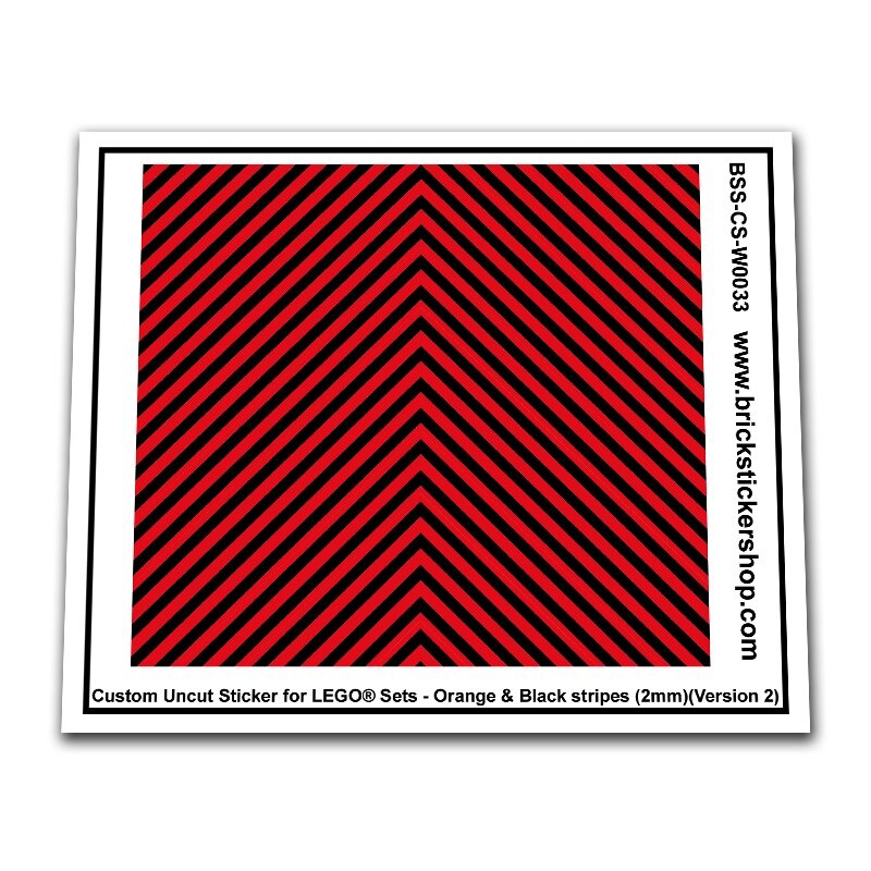 Custom Sticker - Red &amp; Black Stripes (2mm)