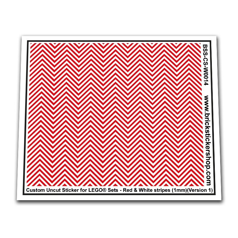 Custom Sticker - Red &amp; White Stripes (1mm)