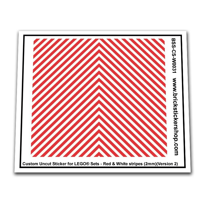 Custom Sticker - Red &amp; White Stripes (2mm) (V2)