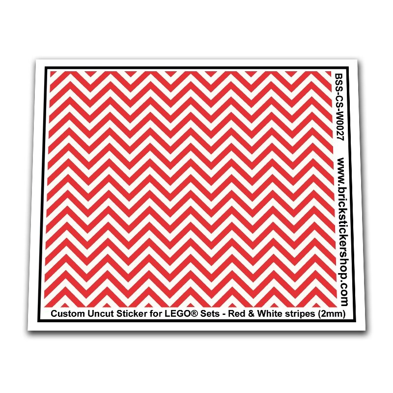 Custom Sticker - Red &amp; White Stripes (2mm)