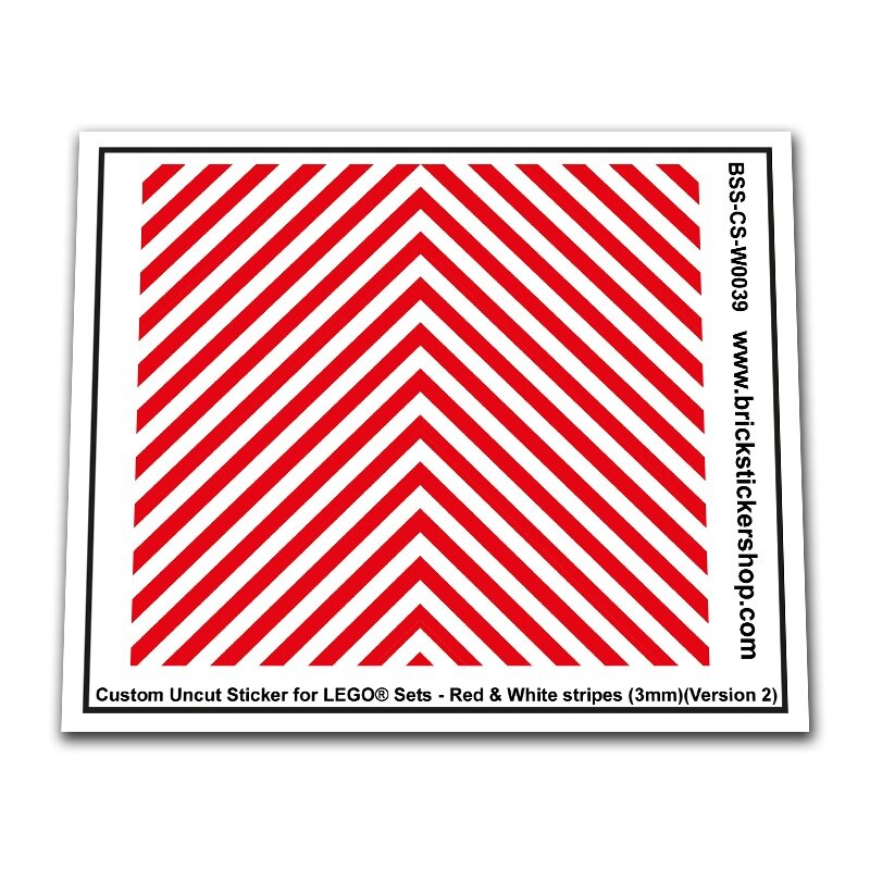 Custom Sticker - Red &amp; White Stripes (3 mm) (V2)