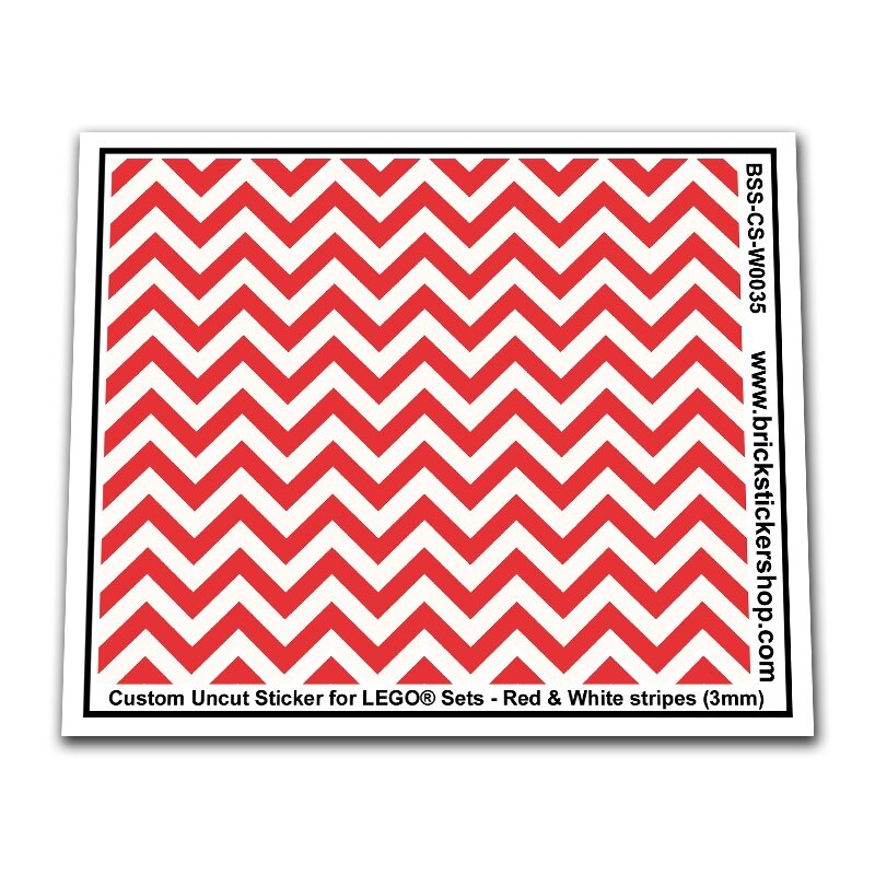 Custom Sticker - Red &amp; White Stripes (3mm)