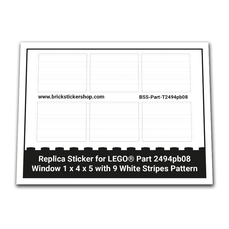 Custom Sticker - Window 1 x 4 x 5 with 9 White Stripes Pattern