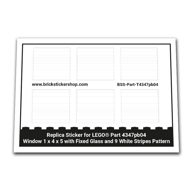 Custom Sticker - Window 1 x 4 x 5 with Fixed Glass and 9 White Stripes Pattern