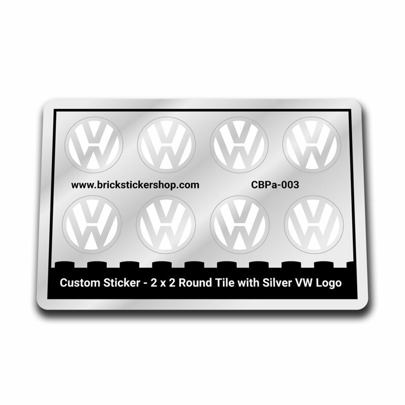 Custom Sticker - 2x2 Round Tile With Silver VW Logo