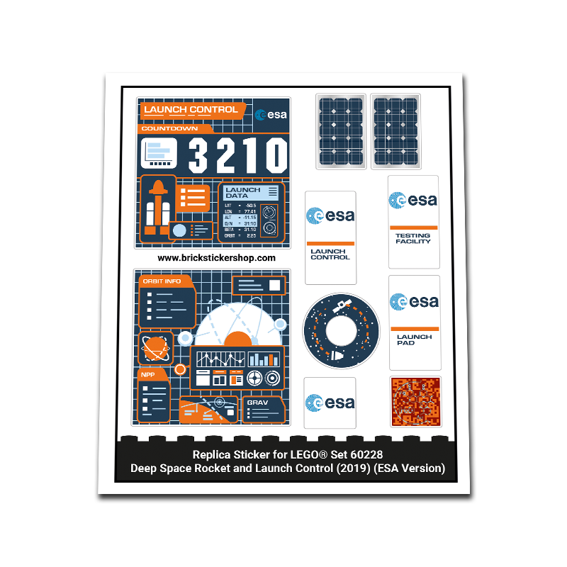 Replica Sticker voor Set 60228 - Deep Space Rocket and Launch Control - ESA Version