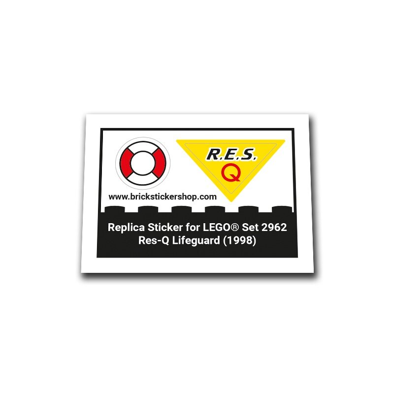 Replica Sticker voor Set 2962 - Res-Q Lifeguard