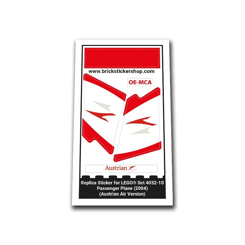 Replacement Sticker for Set 4032-10 - Passenger Plane (Austrian Air Version)