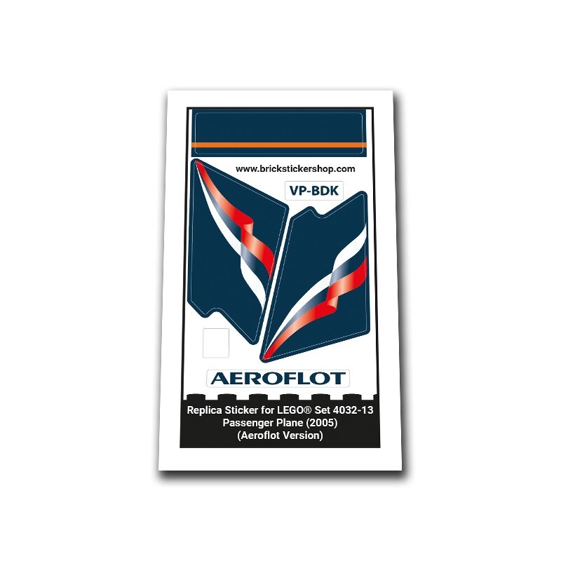 Replacement Sticker for Set 4032-13 - Passenger Plane (Aerflot Version)