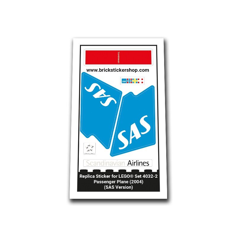 Replacement Sticker for Set 4032-2 - Passenger Plane (SAS Version)