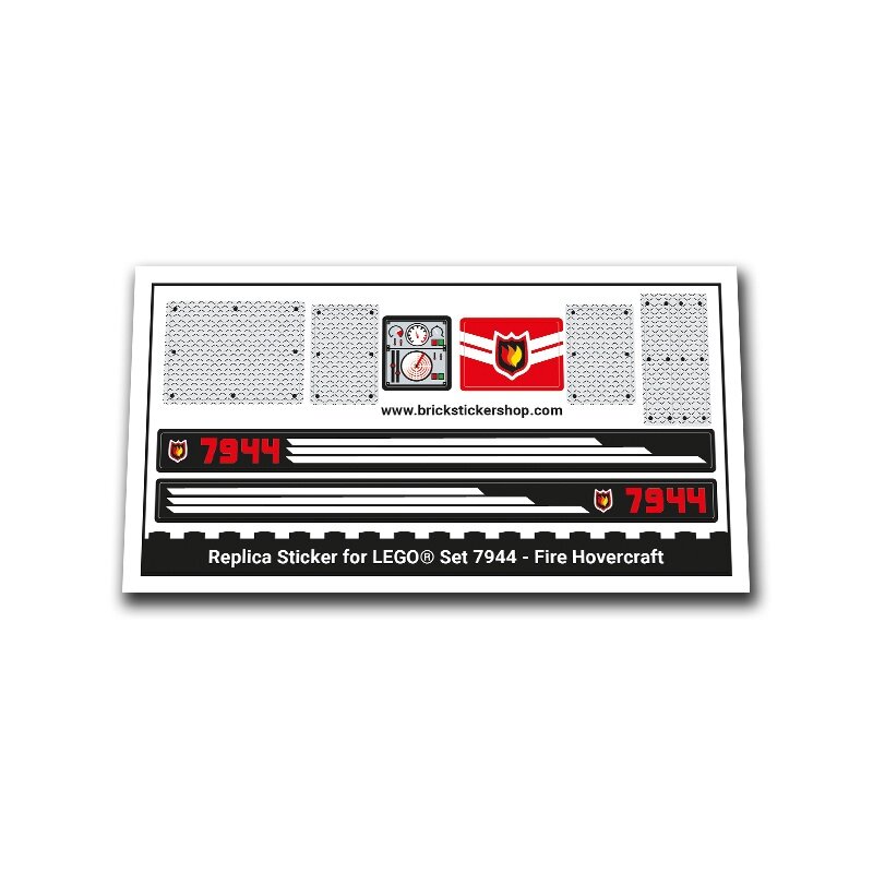 Replica Sticker voor Set 7944 - Fire Hovercraft