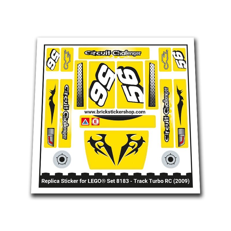 Replica Sticker voor Set 8183 - Track Turbo RC