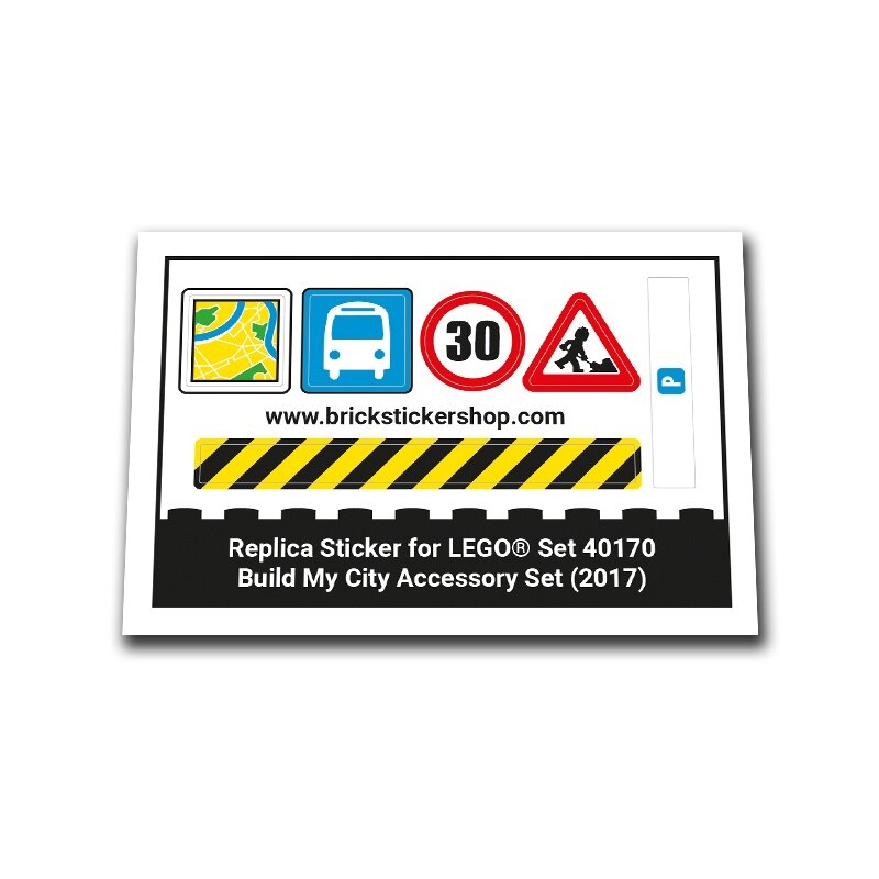 Replacement Sticker for Set 40170 - Build My City Accessory Set