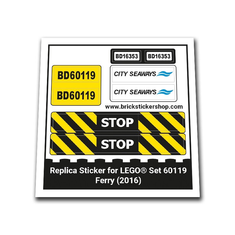 Replica Sticker voor Set 60119 - Ferry