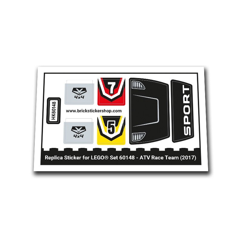 Replica Sticker voor Set 60148 - ATV Race Team