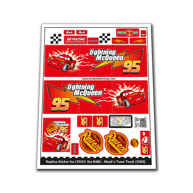 Replacement Sticker for Set 8486 - Mack&#039;s Team Truck