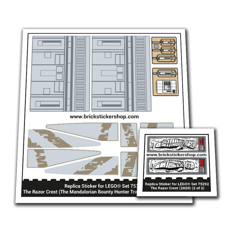 Replacement Sticker for Set 75292 - The Razor Crest (The Mandalorian Bounty Hunter Transport) (2 of 2)