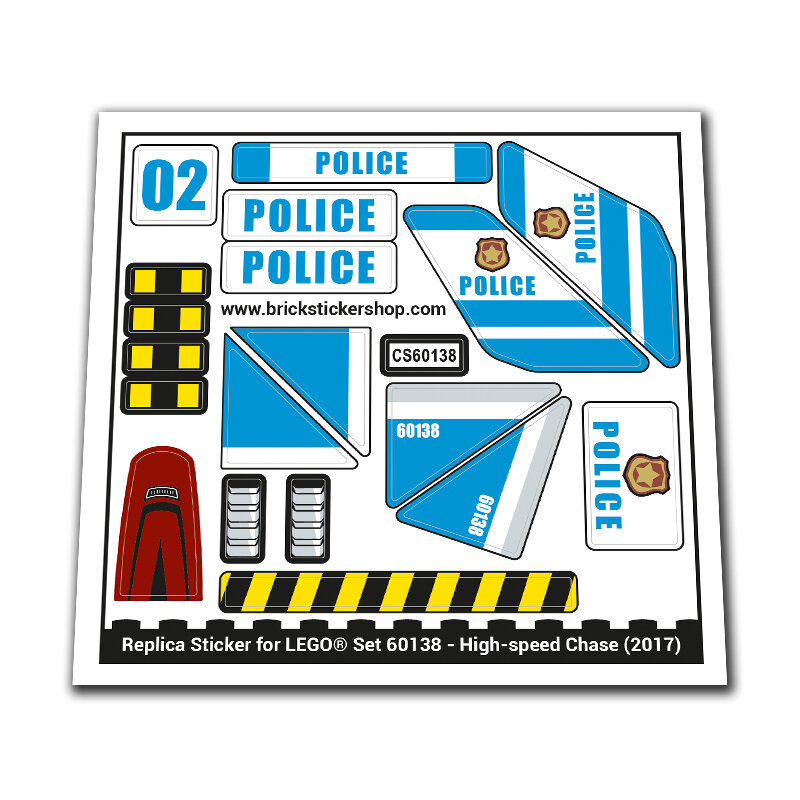 Replica Sticker voor Set 60138 - High-speed Chase